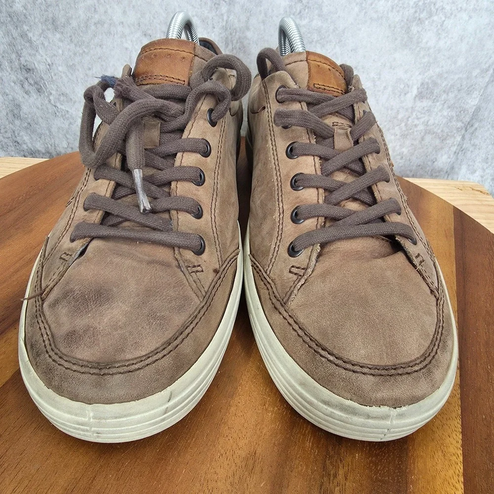 Ecco Soft 7 Sneakers Mens 8‎ / 8.5 Eu 42 Brown Leather Low Top Comfort Shoes *